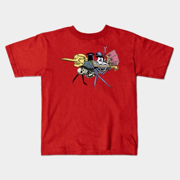 The Golden Warrior in living color Kids T-Shirt by CheeseHasselberger